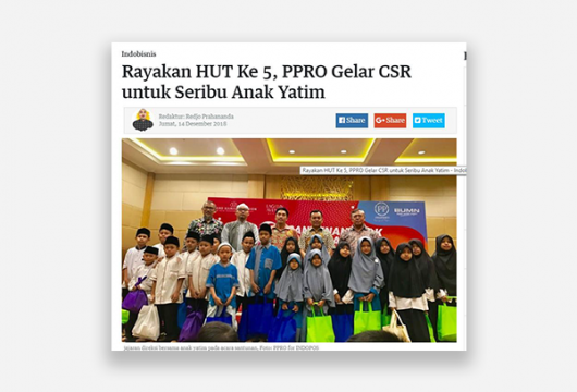 indopos.co.id - Rayakan HUT Ke 5, PPRO Gelar CSR untuk Seribu Anak Yatim